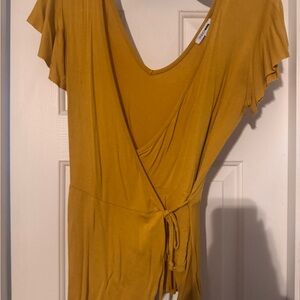 Mustard Yellow Wrap shirt